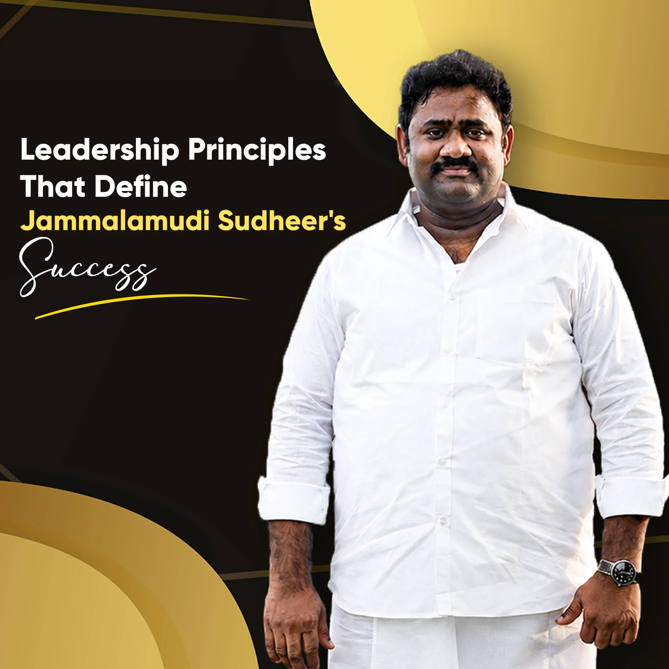Successful entrepreneur Jammalamudi Sudheer, Chairman of Bhavana Rice Mill, showcasing leadership in rice manufacturing.